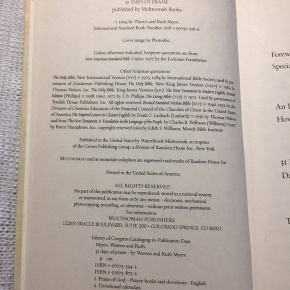 31 Days of Praise - Enjoying God Anew - Hardcover Book 1994©️ - Picture 3 of 4